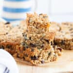 A stack of homemade granola bars.