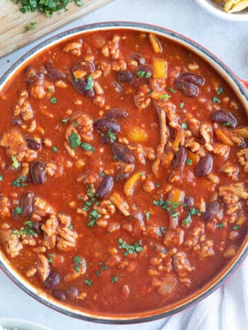 Turkey mince chilli.