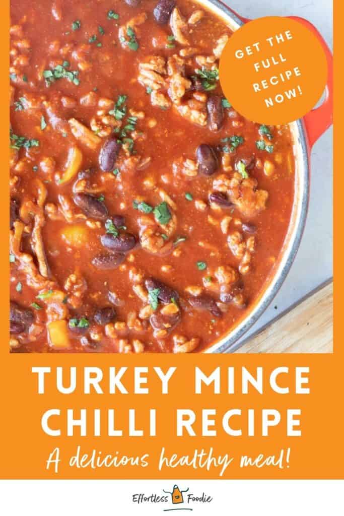 Turkey mince chilli pin image.