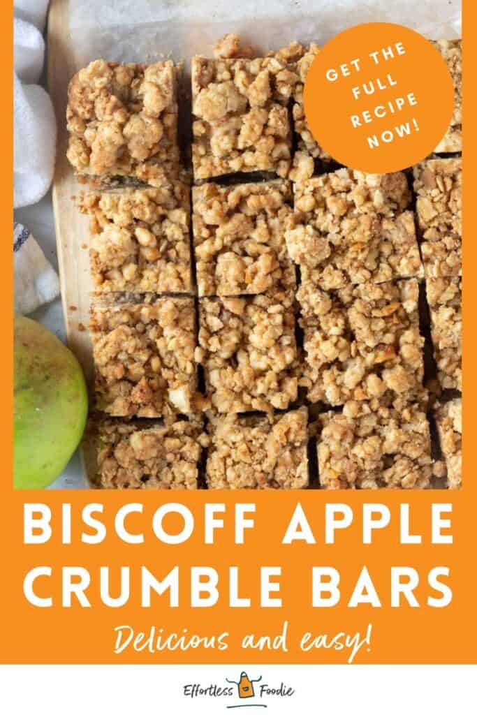 Apple crumble bars pin image.