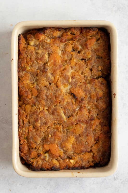 Baked apricot stuffing.