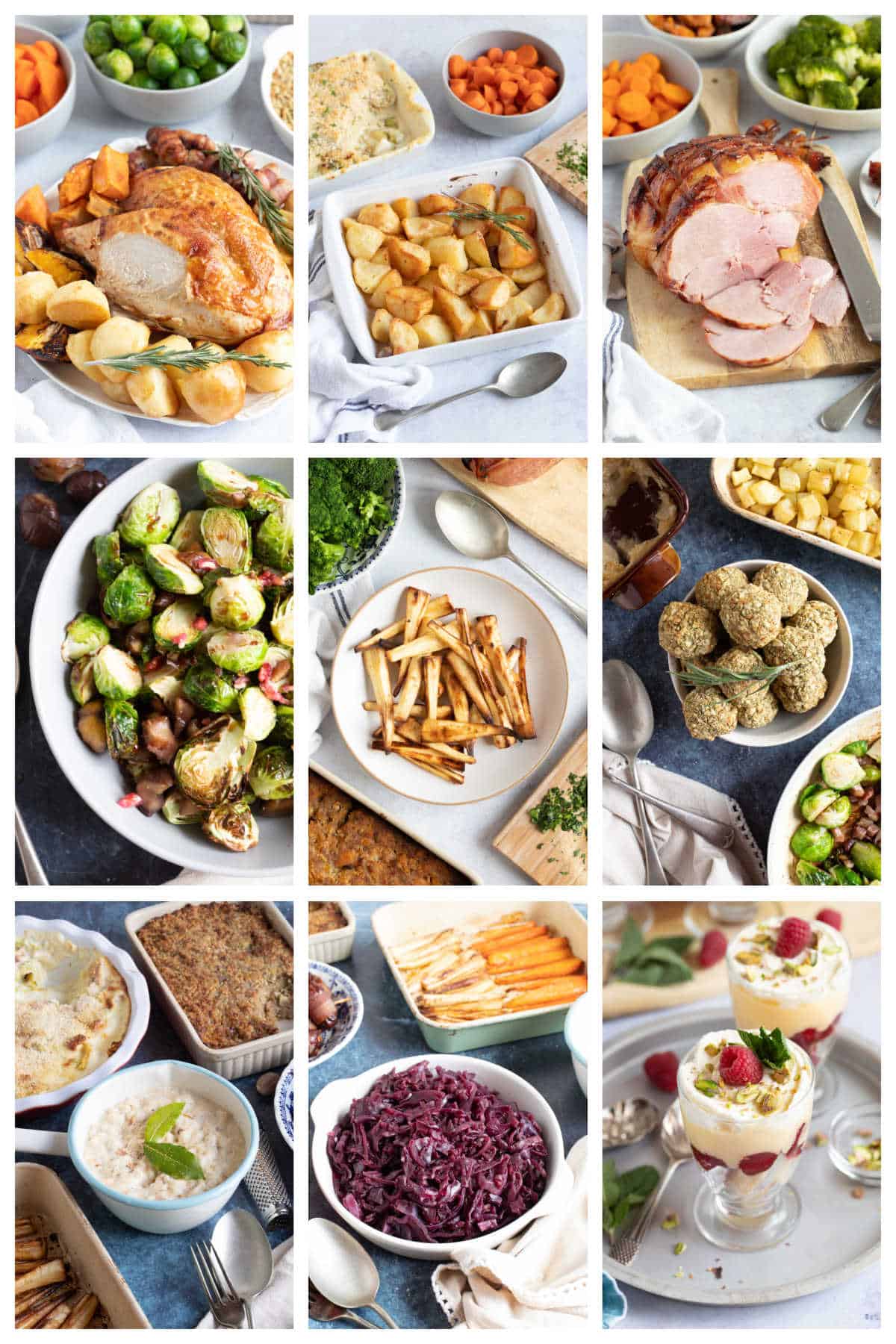 Christmas dinner collage.