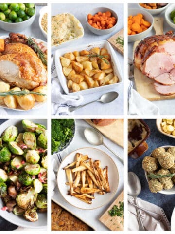 Christmas dinner collage.