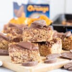 A stack of Terry's chocolate orange flapjacks.