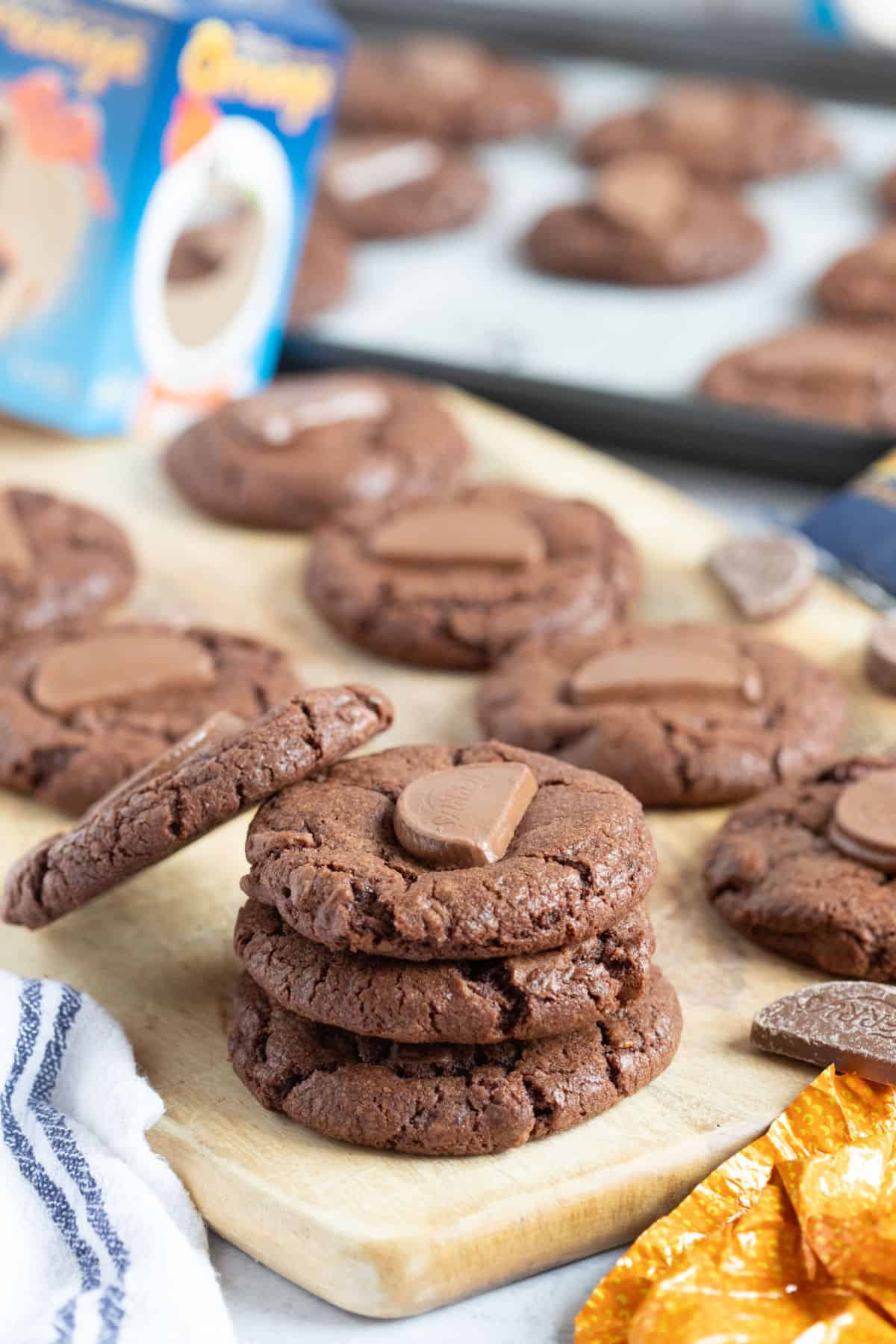 A stack of Terry's Chocolate Orange Cookies.