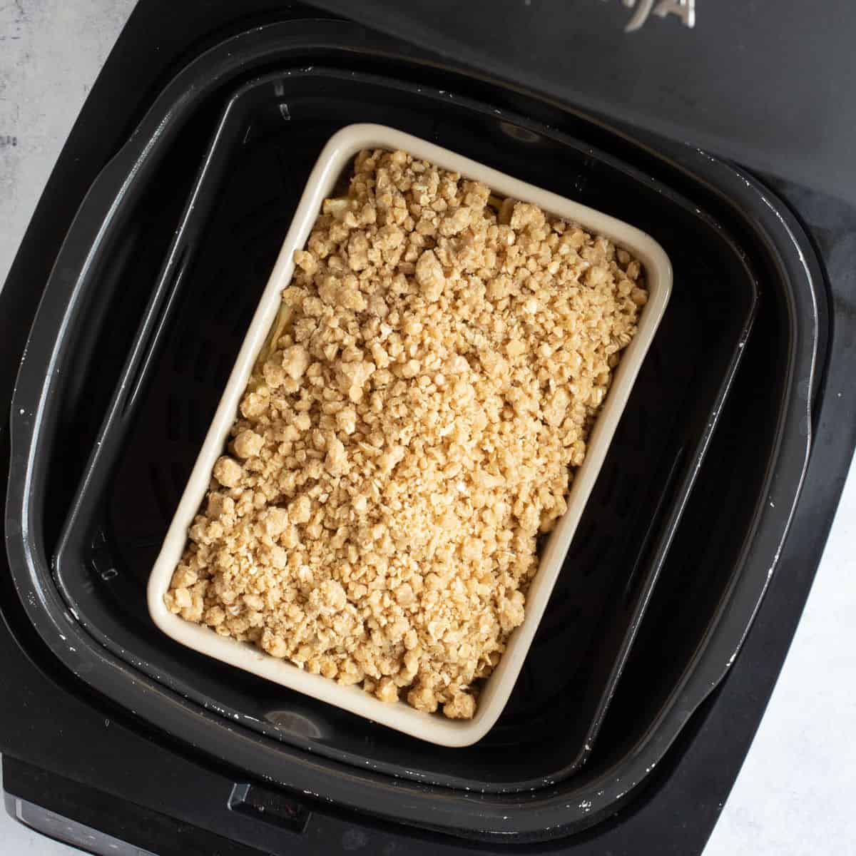 Apple crumble in air fryer.