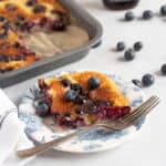 Air fryer pancakes with blueberries.