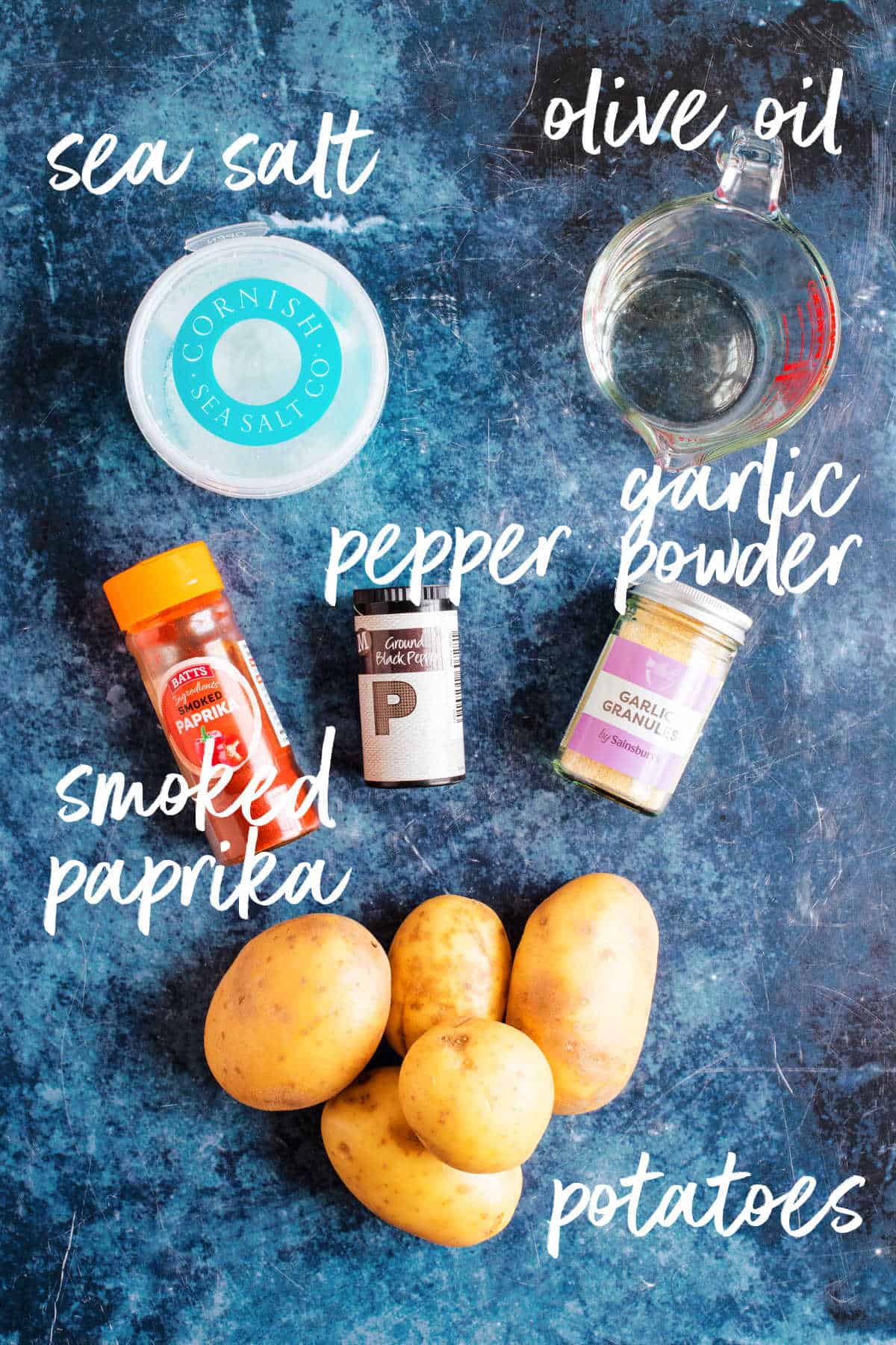 Ingredients for air fryer roast potatoes.