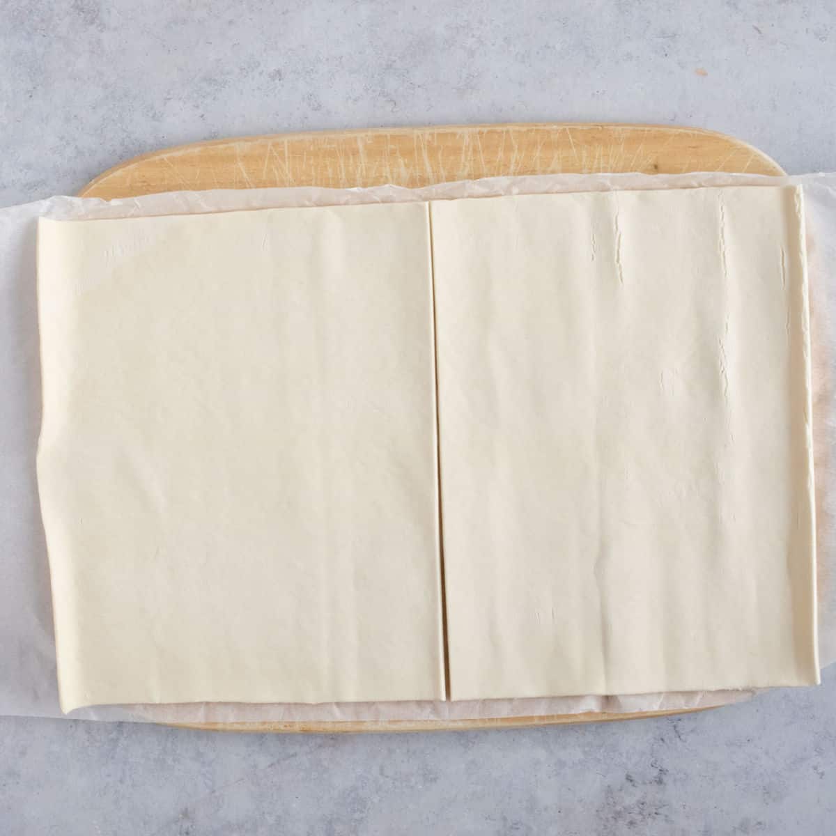 A sheet of puff pastry.