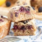 Blackberry traybake squares.