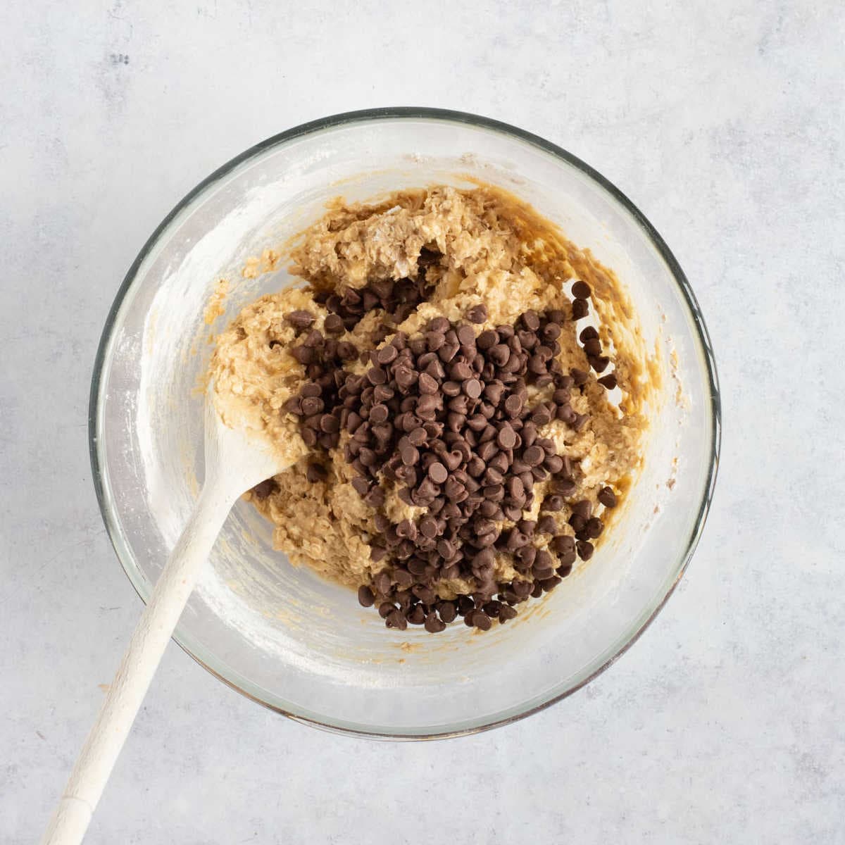 Banana cookie mix with choc chips.