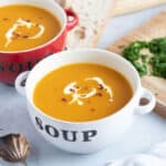 Butternut squash and sweet potato soup.