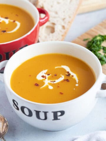 Butternut squash and sweet potato soup.