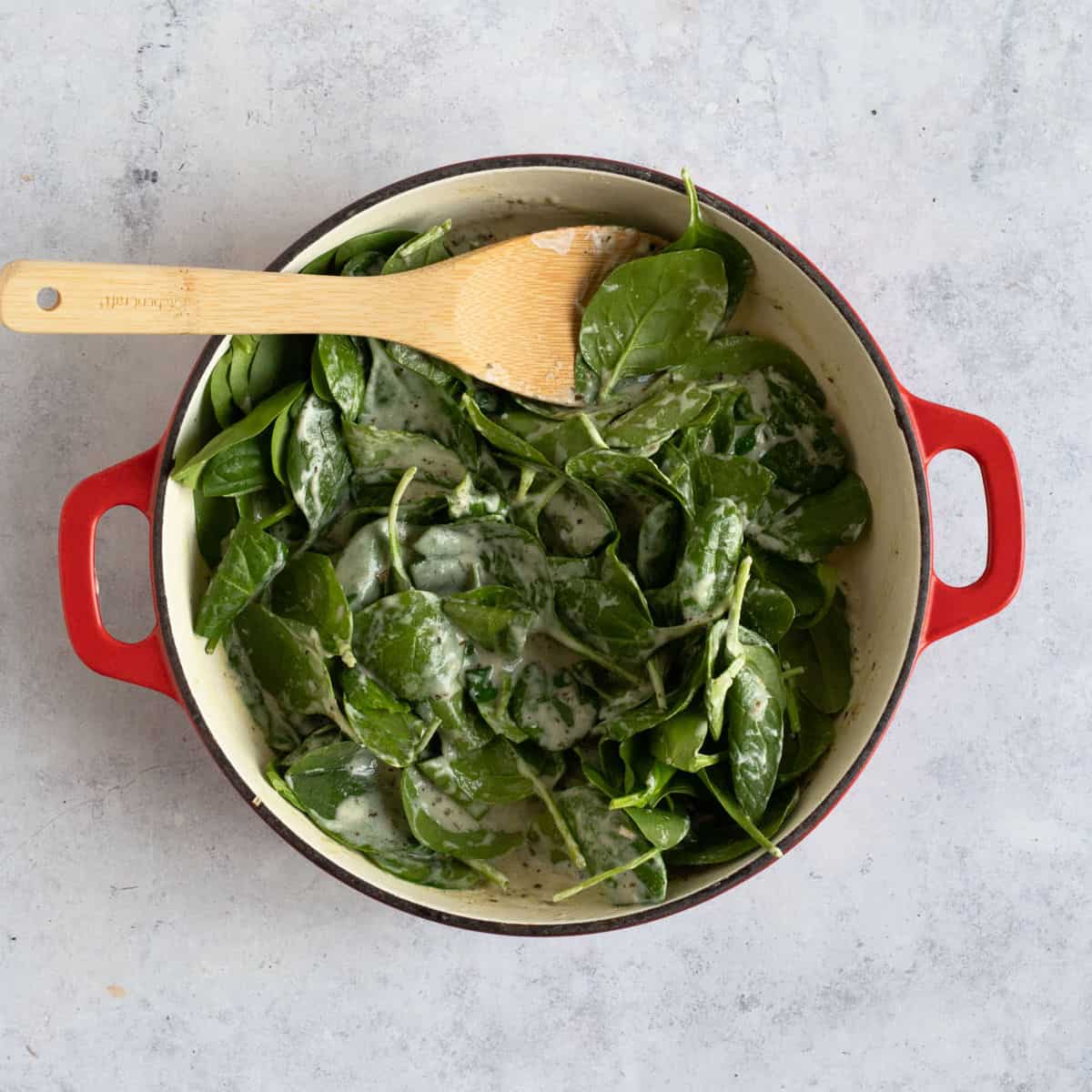 Spinach and blue cheese pasta sauce.