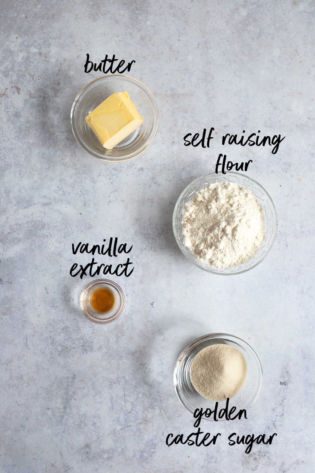 Ingredients for fork biscuits.