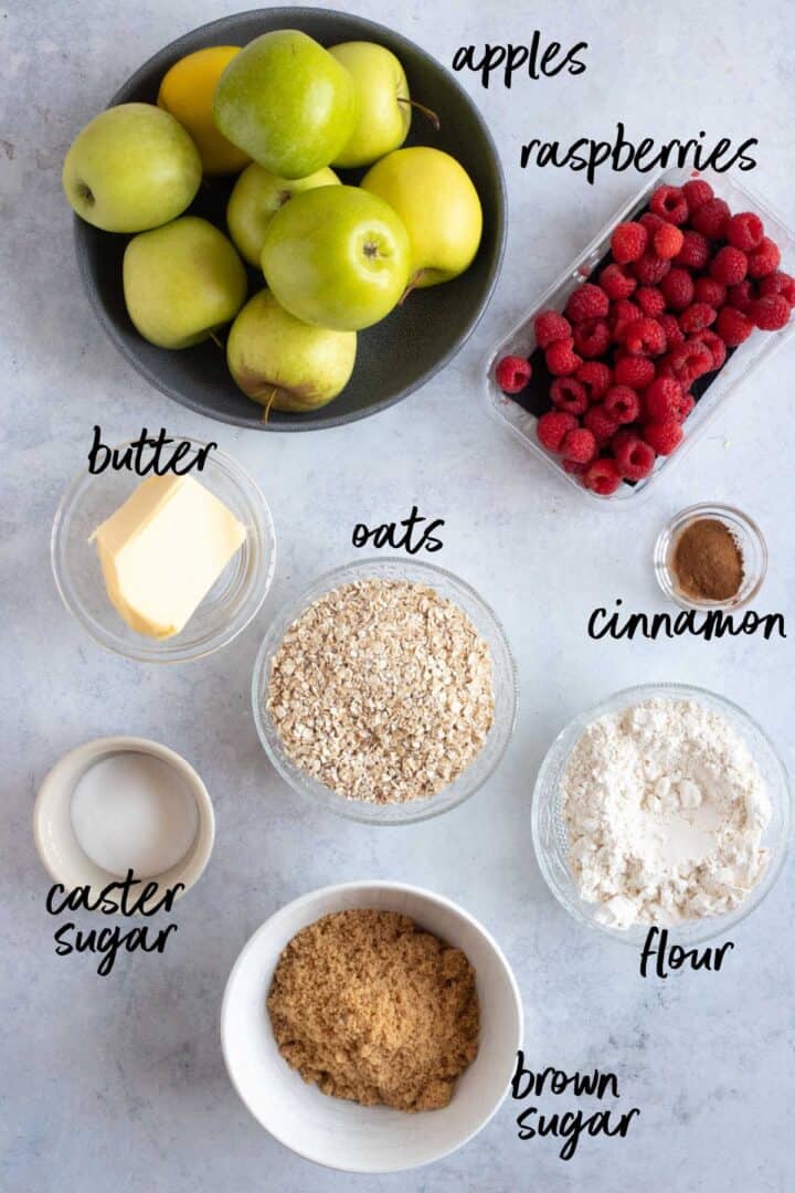 Apple and Raspberry Crumble - Effortless Foodie